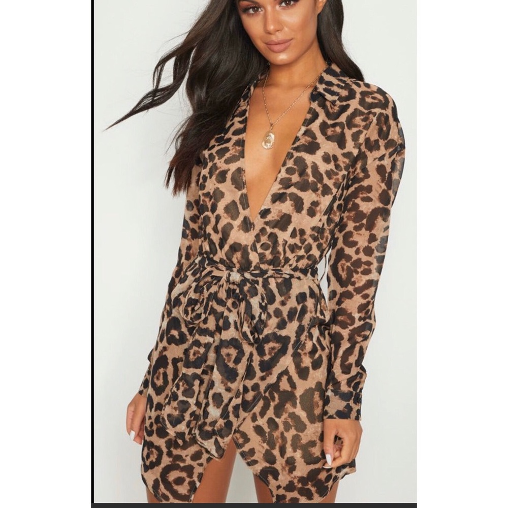 Leopard print wrap dress